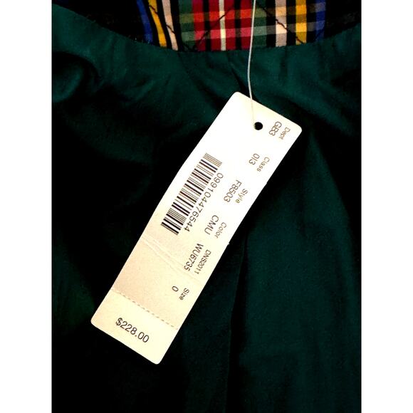 J. Crew Holiday Tartan Plaid Quilted Collarless Jacket w/ Pockets Sz 0 NWT - Picture 9 of 15
